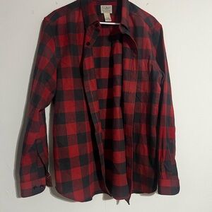 L.L. Bean Red and Black Checkered Shirt